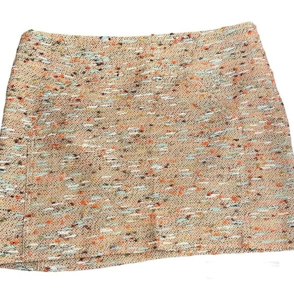Diane Von Furstenberg Kawa Mini Skirt Multi Print Neutral Tweed New Women’s Sz 6 - Picture 1 of 7